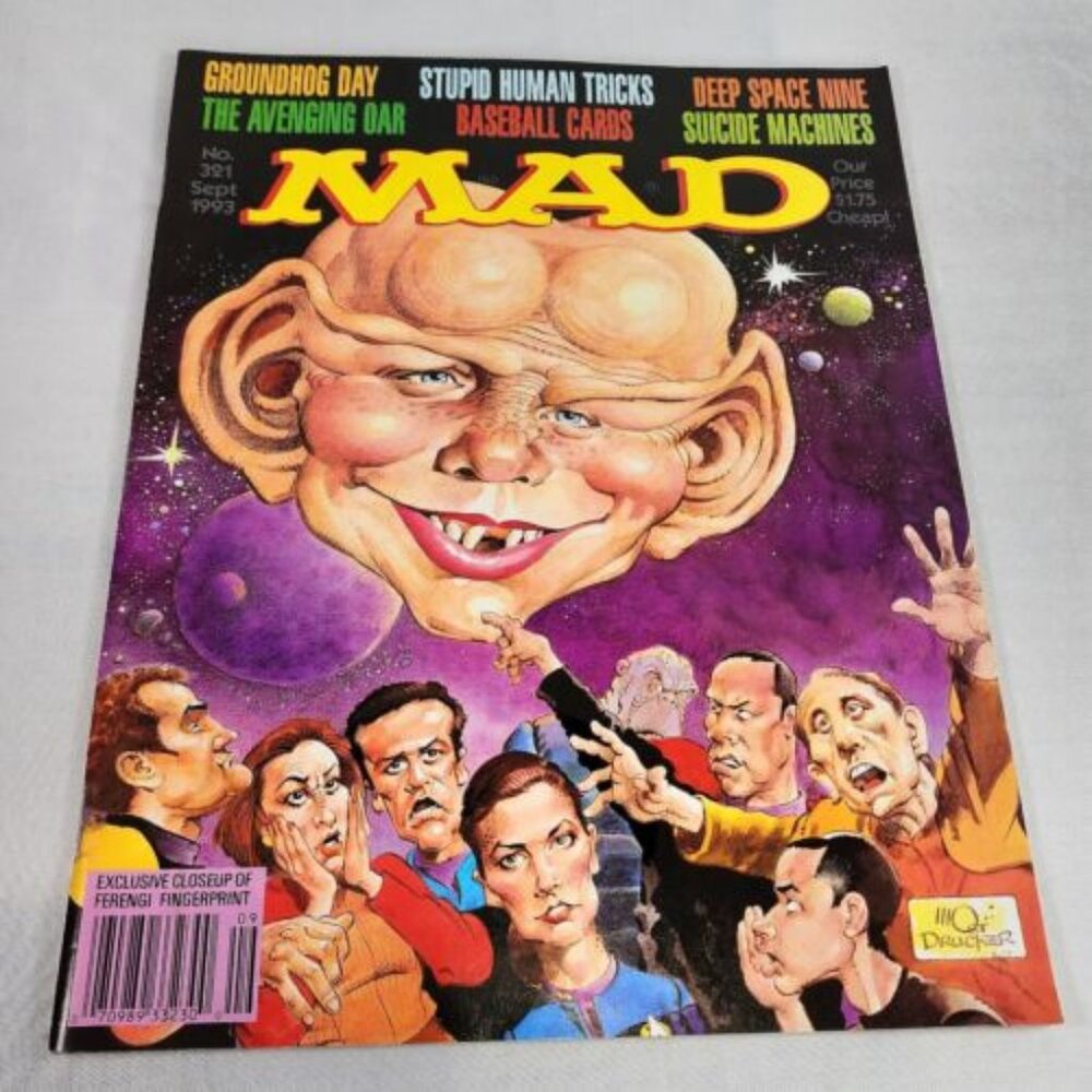 Mad Magazine #321 September 1993 Deep Space Nine Drucker Cover Art Rare‎ FN+